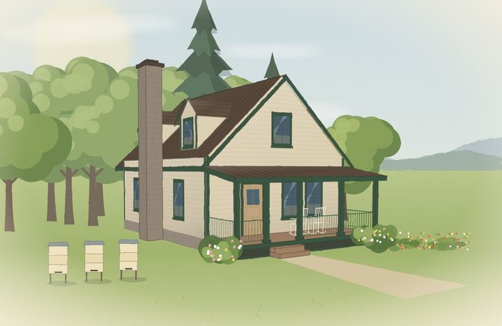 Illustrative exterior of The Julie cottage