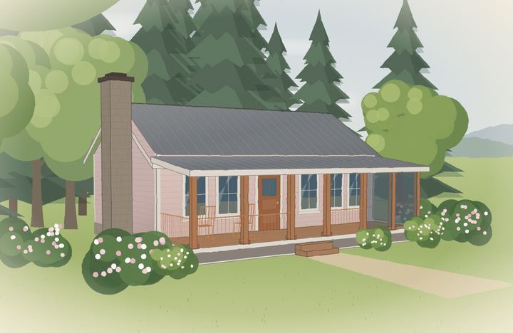 Illustrative exterior of The Renae cottage