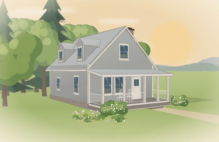 Illustrative exterior of The Susan cottage